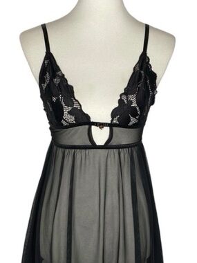 Rachel Roy Black Lace & Mesh Babydoll